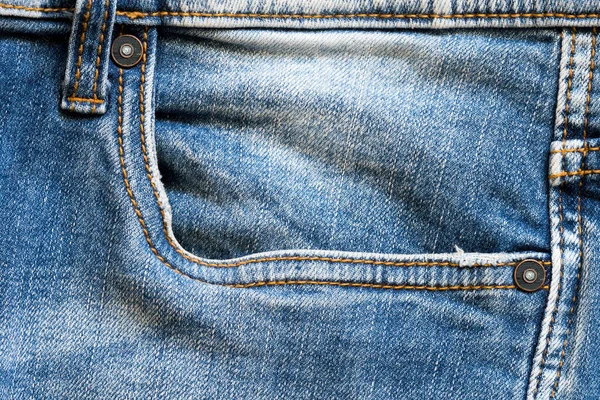 Side Pocket Old Blue Faded Jeans — Stock Photo, Image