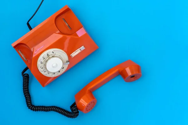 Suporte Comunicação Call Center Conceito Atendimento Cliente Telefone Laranja Fundo — Fotografia de Stock