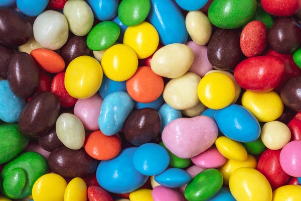 Bunte Süßigkeiten Hintergrund Nüsse Mehrfarbiger Glasur Dragee Haufen Bunt Beschichteter — Stockfoto