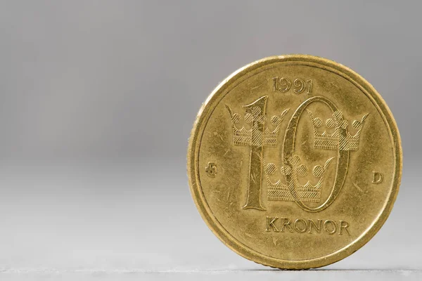 Swedish Kronor Coin Close View — Stock Photo, Image