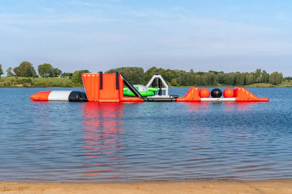 Bouncy Castle Lake Inflatable Playground Children Lake — Stock Photo, Image