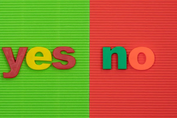 Words Yes Contrast Background Answers Make Decision Yes — Stock Photo, Image