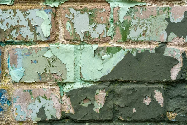 Yeşil Boyalı Tuğla Duvar Dokusu — Stok fotoğraf