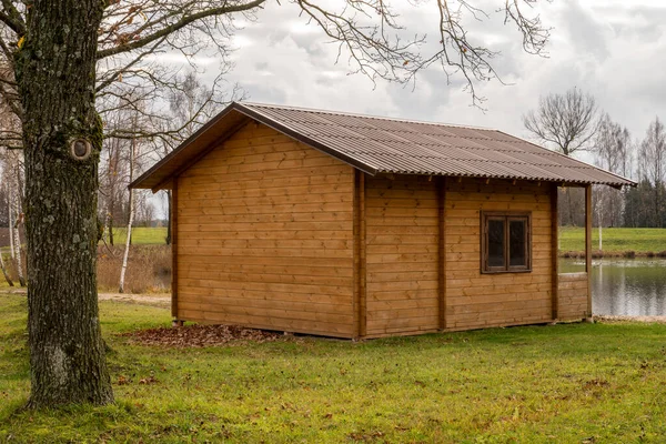 Casa Estiva Ecologica Legno Vicino Lago — Foto Stock