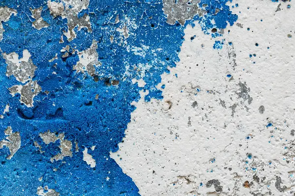 Pared Gruesa Con Pintura Azul Pelada —  Fotos de Stock