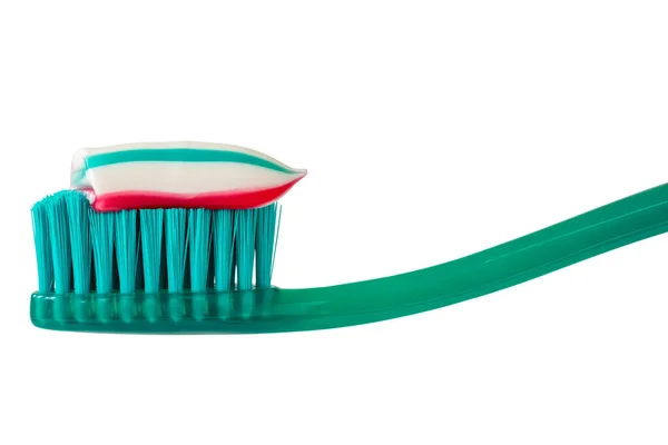 Zahnbürste Und Zahnpasta Isoliert Auf Weißem Hintergrund — Stockfoto