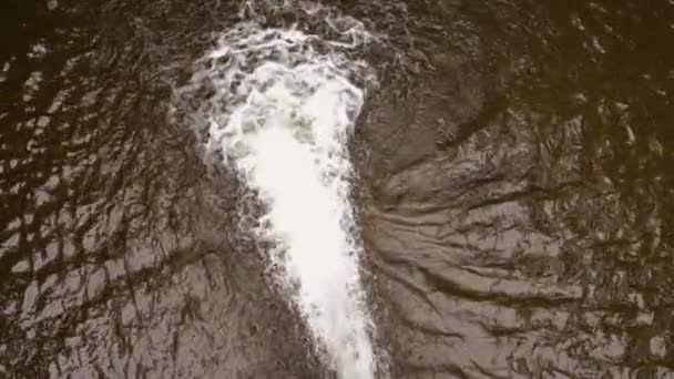 Potente Corriente Agua Cae Del Obturador Presa Cámara Lenta — Vídeo de stock