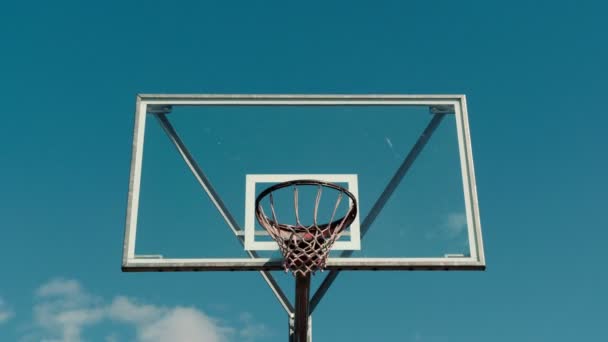 バスケットボールフープの時間経過でズーム — ストック動画