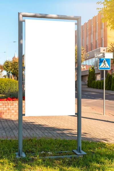 Groot Leeg Billboard Een Straatmuur Spandoeken Met Ruimte Eigen Tekst — Stockfoto