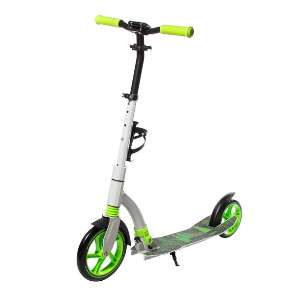 Scooter Pieghevole Alluminio Colore Bianco Isolato Sfondo Bianco — Foto Stock