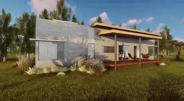 Animering House Design Landsbygden — Stockvideo