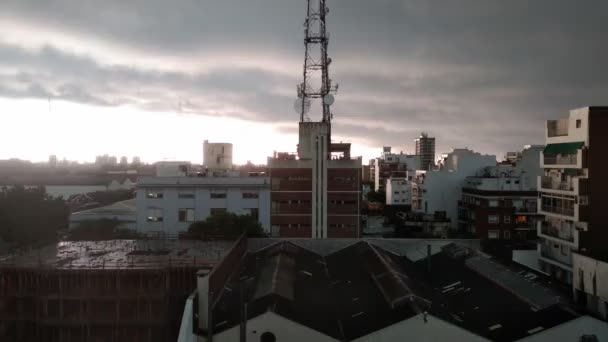 Very Heavy Rain Thunder Lightning Storm City Buenos Aires Argentina — Stock Video