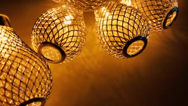 Luzes decorativas elétricas extremamente close-up — Vídeo de Stock