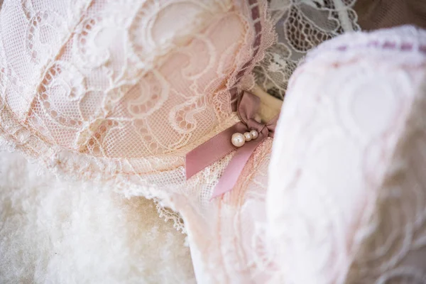 Elegant womens underwear, lace bas, lingerie details — Stock Photo, Image