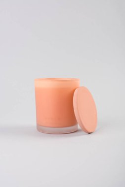 Kapak stüdyo çekim mock-up ile turuncu cam Mum