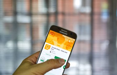 Montreal, Kanada - 2 Ekim 2017: Google tutmak S7 android app. Google Google tarafından geliştirilen bir not alma hizmet olduğunu