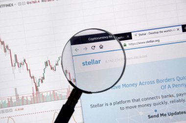 Montreal, Kanada - 20 Haziran 2018: Yıldız kripto para birimi ana sayfa. Cryptocurrency hangi şifreleme teknikleri oluşturmak ve fon transferi için kullanılan dijital bir para birimidir. Sitesi - stellar.com