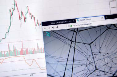 Montreal, Kanada - 20 Haziran 2018: Zilliqa kripto para birimi ana sayfa. Cryptocurrency hangi şifreleme teknikleri oluşturmak ve fon transferi için kullanılan dijital bir para birimidir. Sitesi - zilliqa.com