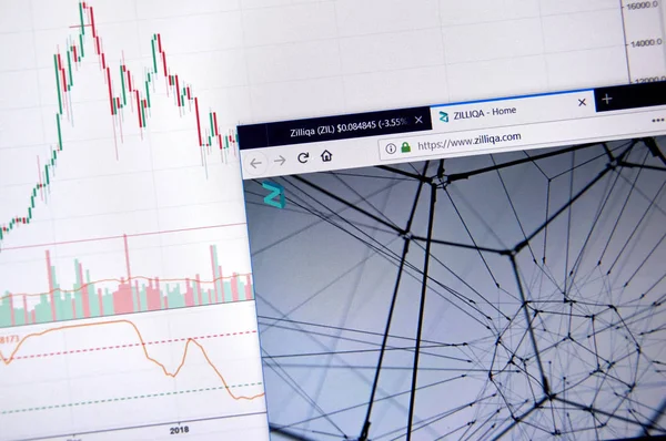 Montreal, Kanada - 20 Haziran 2018: Zilliqa kripto para birimi ana sayfa. Cryptocurrency hangi şifreleme teknikleri oluşturmak ve fon transferi için kullanılan dijital bir para birimidir. Sitesi - zilliqa.com