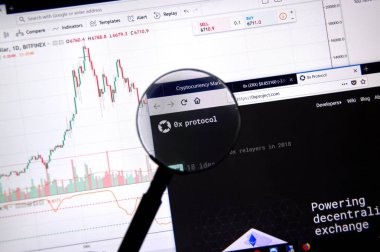 Montreal, Kanada - Haziran 20, 2018:0 x Protokolü kripto para birimi ana sayfa. Cryptocurrency hangi şifreleme teknikleri oluşturmak ve fon transferi için kullanılan bir dijital para birimidir