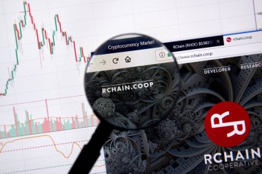 Montreal, Kanada - 20 Haziran 2018: Rchain kripto para birimi ana sayfa. Cryptocurrency hangi şifreleme teknikleri oluşturmak ve fon transferi için kullanılan dijital bir para birimidir. Sitesi - rchain.coop