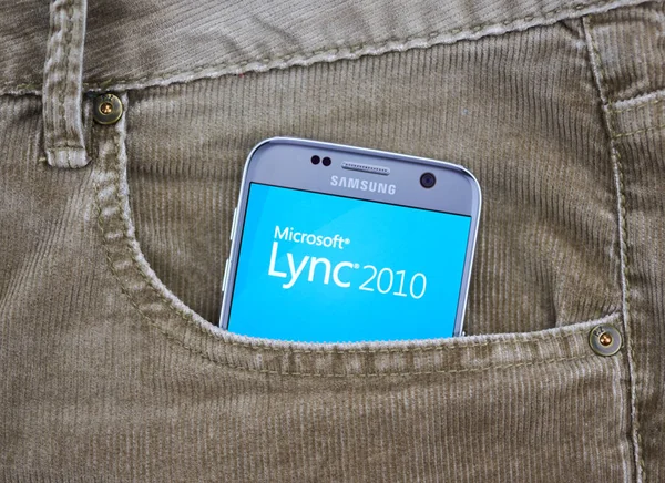 Montreal Kanada Říjen 2017 Android Aplikace Microsoft Lync Skype Pro — Stock fotografie