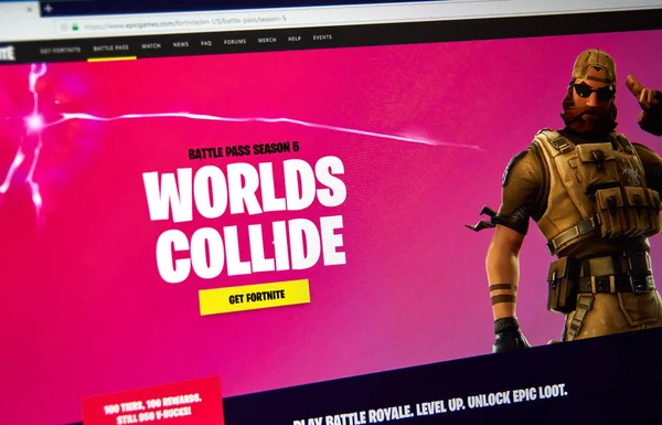 Montreal Canada September 2018 Fortnite Video Game Official Site Screen — Stock Photo, Image