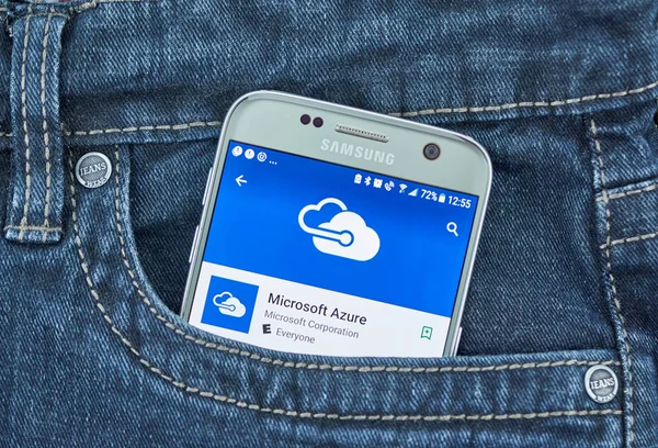 Montreal Canada Setembro 2018 Microsoft Azure App Microsoft Azure Serviço — Fotografia de Stock