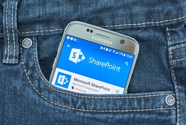 Montreal Canadá Septiembre 2018 Aplicación Móvil Microsoft Sharepoint Microsoft Sharepoint — Foto de Stock