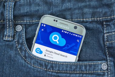 Montreal, Kanada - 8 Eylül 2018: Google bulut arama uygulama Google bulut arama makinesi istihbarat G paketinde bir Birleşik arama deneyimi sağlamak için kullandığı bir üründür.