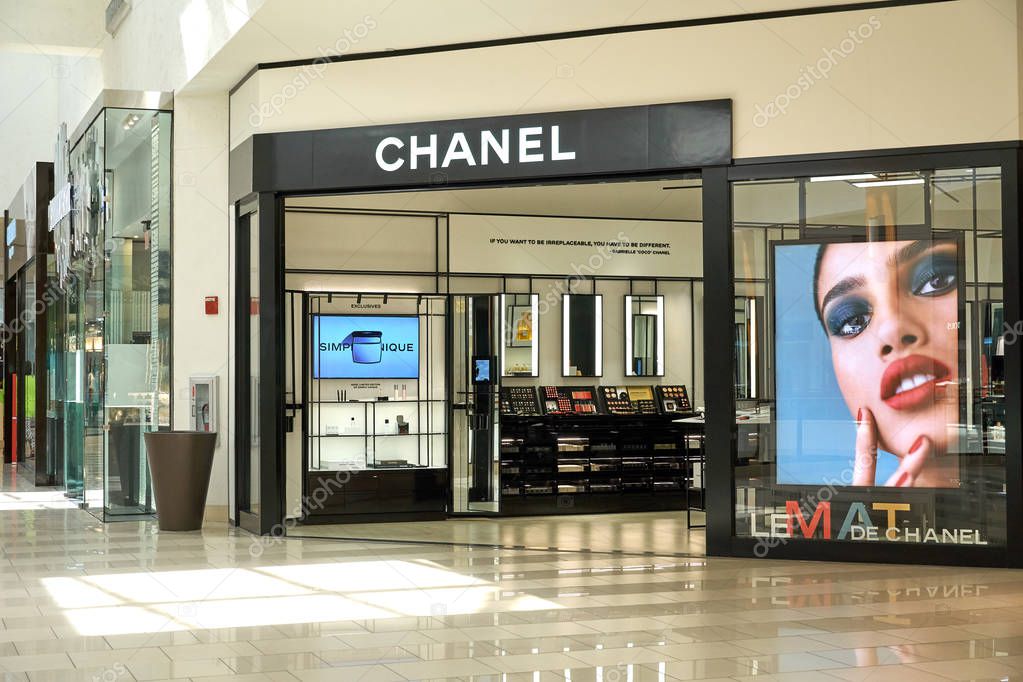 AVENTURA, USA - AUGUST 23, 2018: Chanel famous french boutique in Aventura Mall.