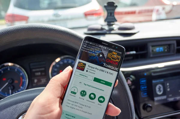 Монреаль Серпня 2018 Pro Крутного Моменту Android App Автомобілі Гідротрансформатор — стокове фото