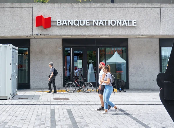 Montreal Canada September 2018 Banque Nationale Bank Entrance Montreal National — Stock Photo, Image