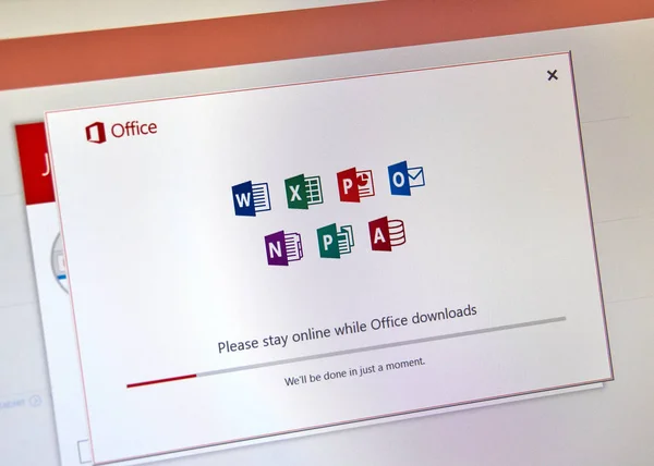 Montreal Canadá Septiembre 2018 Procesos Instalación Microsoft Office 365 Una — Foto de Stock
