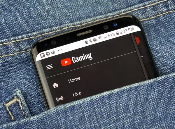 Montreal Canada Ottobre 2018 Google Youtube Gaming App Sullo Schermo — Foto Stock