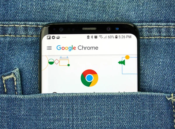 Montreal Kanada Ekim 2018 Google Chrome App Ekranda Belgili Tanımlık — Stok fotoğraf