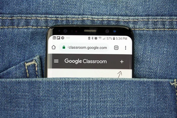 Montreal Kanada Oktober 2018 Google Classroom Webbsida Tjänsten Ett Gratis — Stockfoto