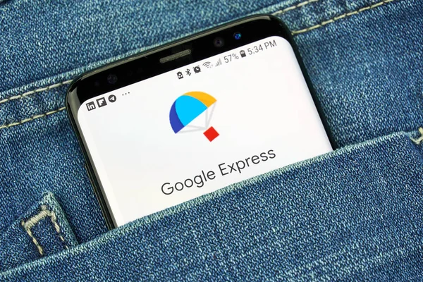 Montreal Kanada Října 2018 Google Express Obrazovce Google Express Nákupní — Stock fotografie