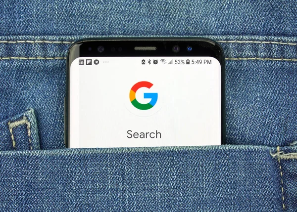 Montreal Canadá Octubre 2018 Google Search Screen Google Search Motor —  Fotos de Stock