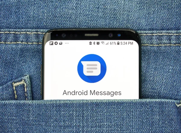 Montreal Kanada Oktober 2018 Google Android Meddelanden App Skärm Appen — Stockfoto
