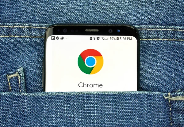 Montreal Kanada Października 2018 Aplikacji Google Chrome Ekranu Aplikacja Jest — Zdjęcie stockowe