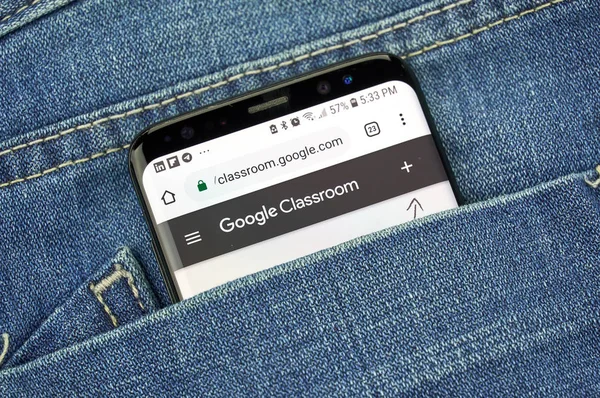 Montreal Kanada Oktober 2018 Google Classroom Webbsida Tjänsten Ett Gratis — Stockfoto