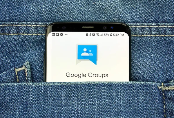 몬트리올 캐나다 2018 Google 그룹스 화면에 프로그램 Google은 인터넷 서비스를 — 스톡 사진
