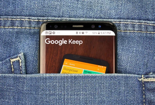 Montreal Kanada Października 2018 Aplikację Google Keep Ekranie Google Keep — Zdjęcie stockowe