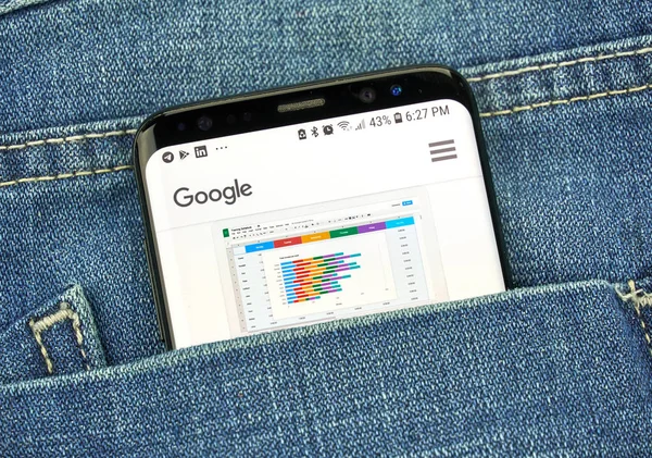 Montreal Kanada Oktober 2018 Google Kalkylark App Skärm Google Ett — Stockfoto