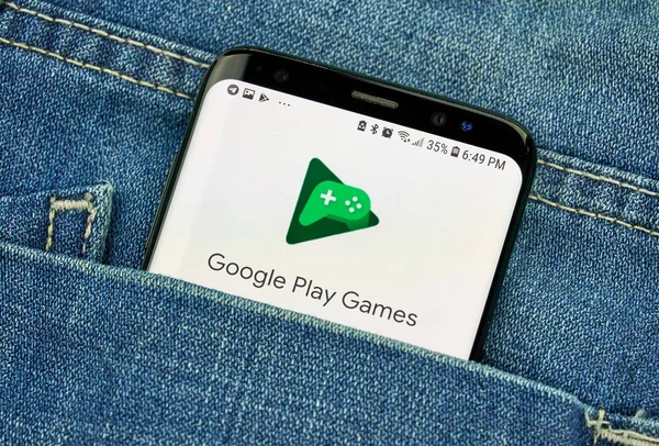 Montreal Canada Ottobre 2018 Google Play Games Servizio Gioco Online — Foto Stock