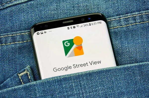 Montreal Kanada Oktober 2018 Google Street View Appen Skärm Google — Stockfoto