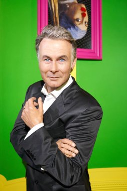 Montreal, Kanada - 23 Eylül 2018: Franck Dubosc, aktör, komedyen ve stand-up sanatçısı. Balmumu Müzesi Grevin Montreal, Quebec, Kanada