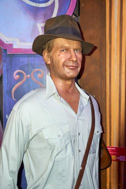 Montreal, Kanada - 23 Eylül 2018: Harrison Ford, ABD'li sinema oyuncusu, yazar ve film yapımcısı. Balmumu Müzesi Grevin Montreal, Quebec, Kanada