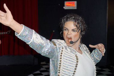 Montreal, Kanada - 23 Eylül 2018: Michael Jackson, ABD'li şarkıcı, söz yazarı ve dansçı. Balmumu Müzesi Grevin Montreal, Quebec, Kanada